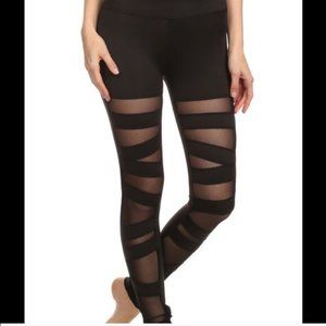Electric Yoga Ballerina Mesh Panel Leggings NWT